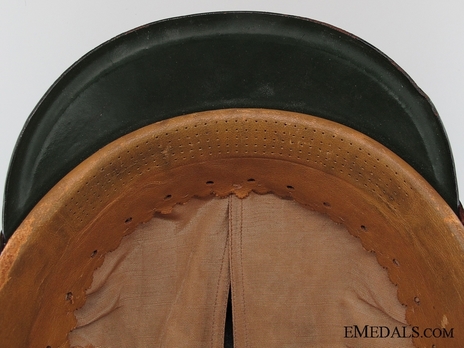 German Police Officer's Black-Fitted Shako Cap Interior