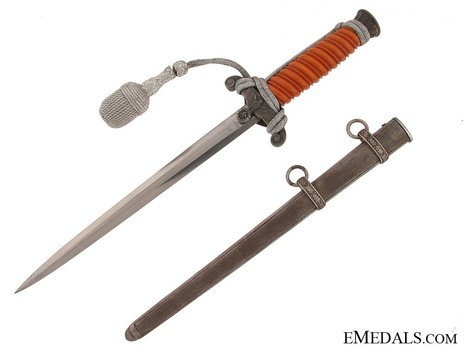 German Army WKC-made Late Version Officer’s Dagger Obverse with Scabbard