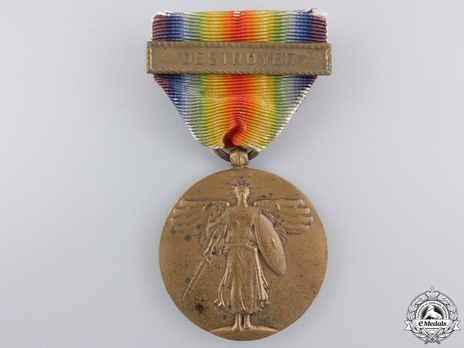 World War I Victory Medal (with Navy "DESTROYER" clasp) Obverse