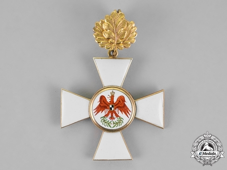 Order of the Red Eagle, Type V, Civil Division, II Class Cross (with oak leaves, in gold) Obverse