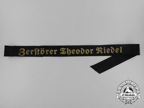 Kriegsmarine Zerstörer Theodor Riedel Cap Tally Ribbon Obverse