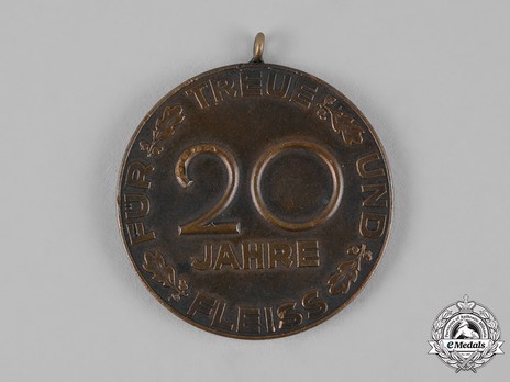 State Farmers' Group Silesia Badge, Faithful Service Decoration for 20 Years Reverse