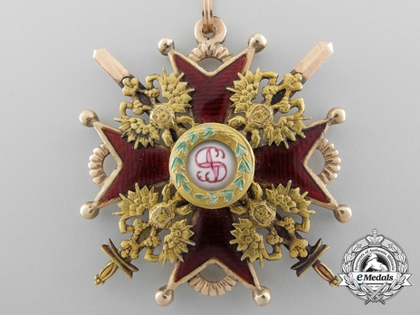 Order of Saint Stanislaus, Type II, Military Division, III Class Cross (in Gold)
