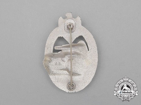 Panzer Assault Badge, in Silver, by Assmann Reverse