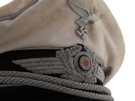 Luftwaffe Officer Ranks Summer Visor Cap Profile Detail