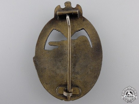 Panzer Assault Badge, in Bronze, by Steinhauer & Lück Reverse