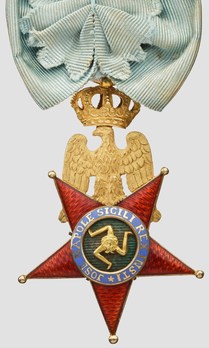 Royal Order of the Two Sicilies, Type I, Knight (with crown) Obverse