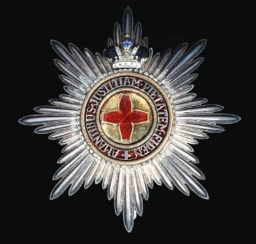 Order of St. Anne I & II, Type II, Civil Division, Class Breast Star (with Imperial Crown in black enamel)