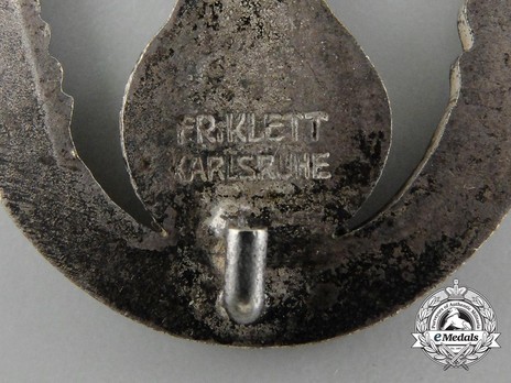 Gau Honour Badge Baden, in Silver, Large Reverse Detail
