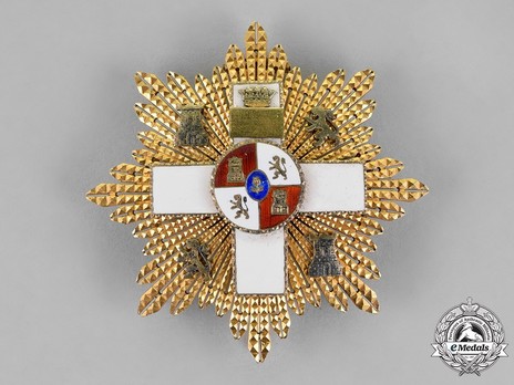 3rd Class Breast Star (white distinction) (with coat of arms of Castile and Leon, and Imperial Crown) Obverse