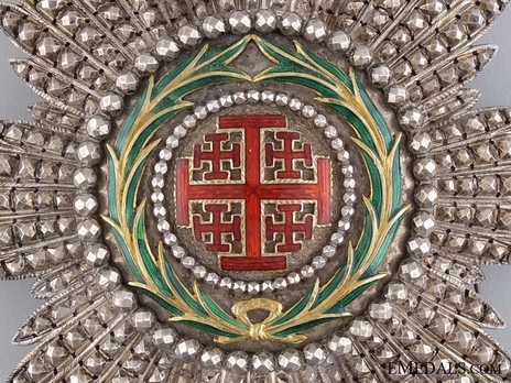 Equestrian Order of Merit of the Holy Sepulcher of Jerusalem (Type II) Grand Cross Breast Star (with silver and gold, 1868-1936) Obverse Detail