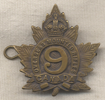 9th Mounted Rifle Battalion Other Ranks Cap Badge Obverse