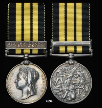 East and West Africa Medal, Silver Medal (with "SIERRA LEONE 1898-9" clasp)