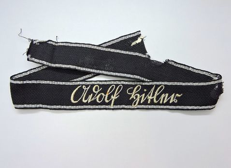 Waffen-SS Leibstandarte SS Adolf Hitler NCO/EM's Cuff Title (RZM machine-embroidered version) Obverse