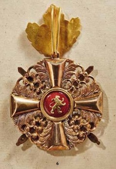 Order of the Zähringer Lion, Commander with Swords (with oak leaves) Reverse
