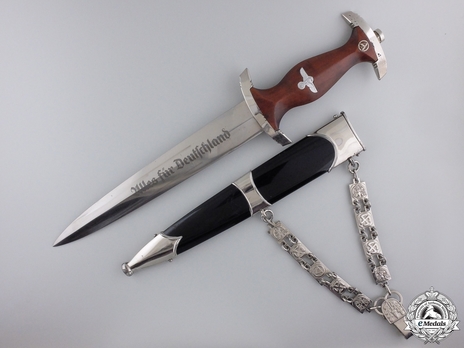 NSKK M36 Chained Service Dagger by E. & F. Hörster Obverse with Scabbard