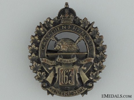 163rd Infantry Battalion Other Ranks Collar Badge Obverse