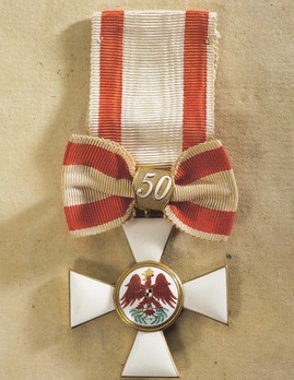 Order of the Red Eagle, Type V, Civil Division, III Class Cross (with bow & jubilee number) Obverse