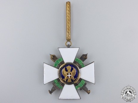 Order of the Roman Eagle, Commander Cross (with wreath and swords) Obverse