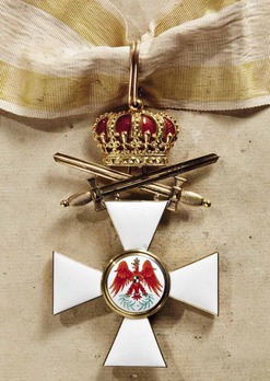 Order of the Red Eagle, Type V, Military Division, I Class Cross (with crown, in gold) Obverse