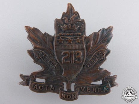 213th Infantry Battalion Other Ranks Cap Badge Obverse
