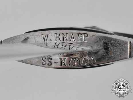 Allgemeine SS M36 Personalised Chained Service Dagger Stamping Detail
