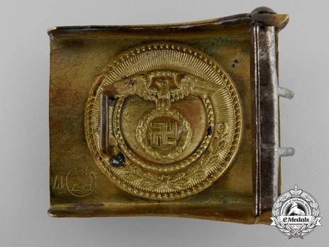 SA Enlisted Ranks Belt Buckle (with static swastika) (brass & maker marked version) Reverse