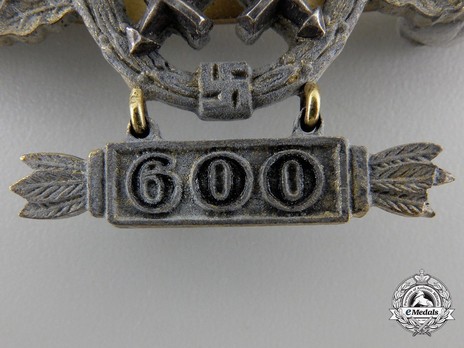 Air-to-Ground Support Clasp, in Gold (with "600" pendant) Detail