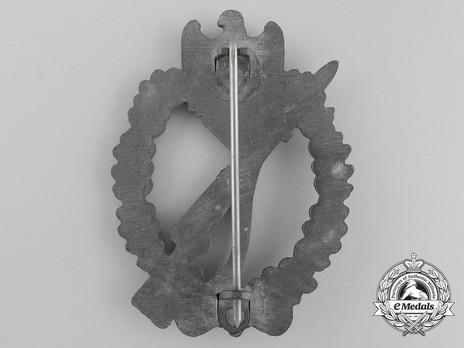 Infantry Assault Badge, by F. Linden (in silver) Reverse