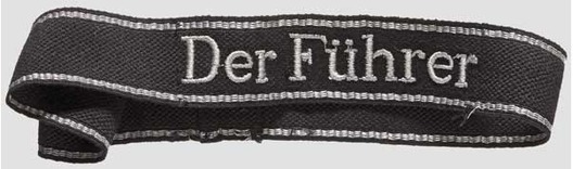 Waffen-SS Der Führer NCO/EM's Cuff Title (RZM machine-embroidered version) Obverse