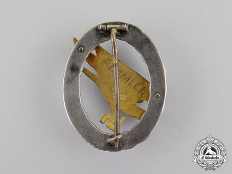 Luftwaffe Paratrooper Badge, by C. E. Juncker (in brass) Reverse