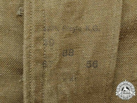 German Army Tropical Field Tunic With Pleats (EM version) Stamp Detail