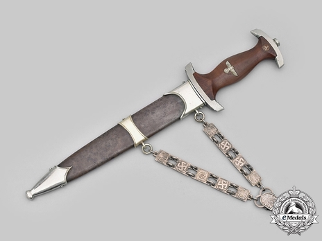 NSKK M36 Chained Service Dagger by R. Weyersberg Obverse in Scabbard