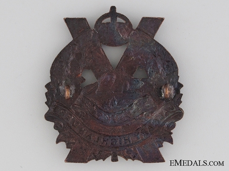 Calgary Highlanders Officers Cap Badge Reverse