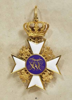 Order of the Wendish Crown, Civil Division, Commander Cross (in gold) Reverse