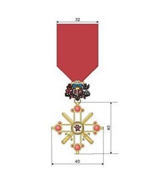 Military Order of Viesturs, V Class, Military Division Obverse
