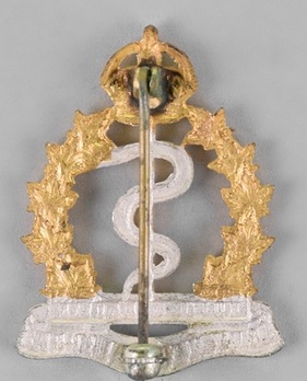 Army Medical Corps General Service Officers Collar Badge Reverse