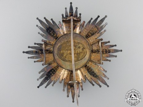 Grand Cross Breast Star (Silver gilt by Fayolle) Reverse