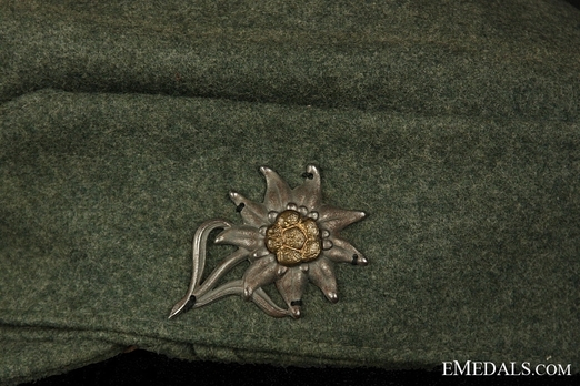 German Army NCO/EM's Mountain Cap Edelweiss Detail