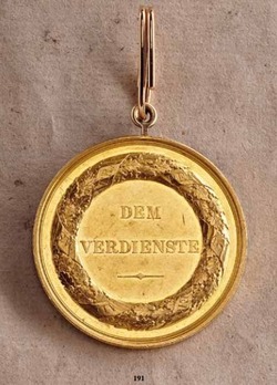 Civil Merit Medal, Type IV, in Gold Reverse