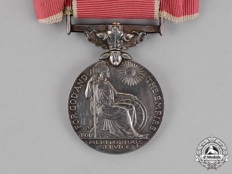 Silver Medal (for civilians, with King George VI "GRI" cypher) (for ladies) Reverse