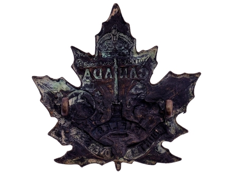 Canadian Mounted Rifle Draft Other Ranks Cap Badge Reverse