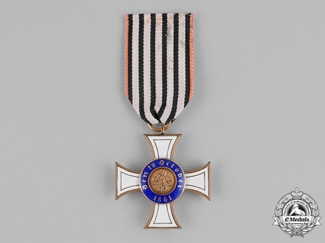 Order of the Crown, Civil Division, Type II, III Class Cross (with commemorative ribbon) Reverse