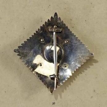Order of Philip the Magnanimous, Type II, Commander Breast Star with Swords (with crown) Reverse