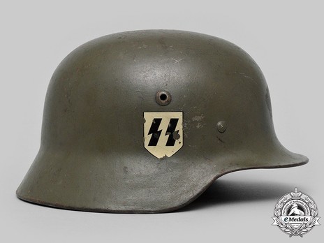 Waffen-SS Single Decal Steel Helmet M40 Right