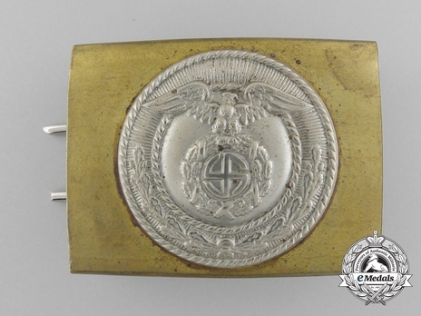 SA Enlisted Ranks Belt Buckle (with sunwheel swastika) (brass/nickel version) Obverse