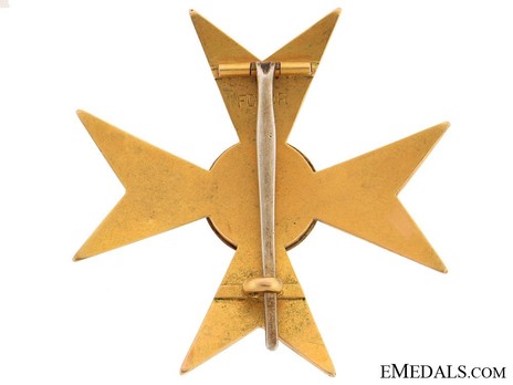 Order of the Württemberg Crown, Civil Division, Honour Cross (in gold) Reverse