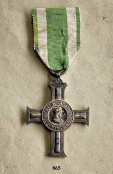 Albert Order, Type II, Civil Division, Albert's Cross (in silvered white metal) Obverse