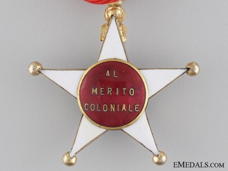 Order of the Colonial Star of Italy, Knight's Cross (in gold) Reverse