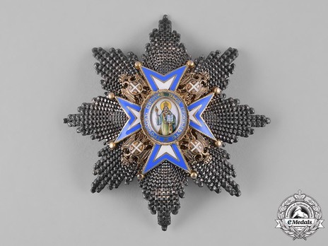 Order of Saint Sava, Type III, II Class Breast Star Obverse